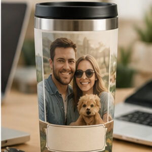 Termo lonček s fotografijo in imenom – primer personalizacije