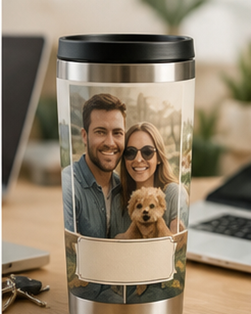 Termo lonček s fotografijo in imenom – primer personalizacije